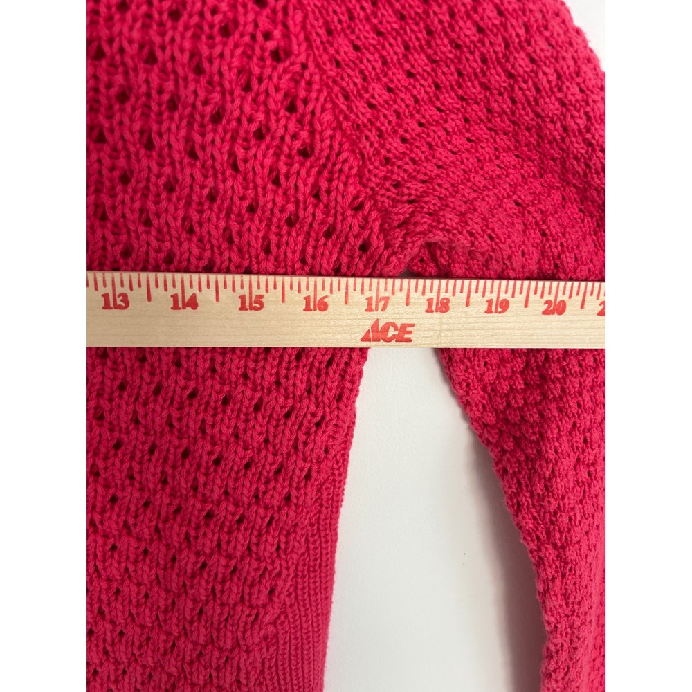 Liz Claiborne Petite NWT Pink Pointelle Knit Crew Neck Sweater New Size PM - Picture 4 of 8